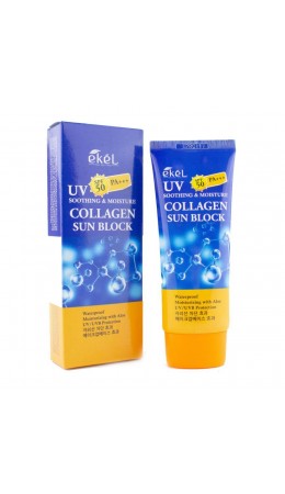 Ekel Крем солнцезащитный с коллагеном / Soothing & Moisture Collagen Sun Block SPF50/PA+++, 70 мл