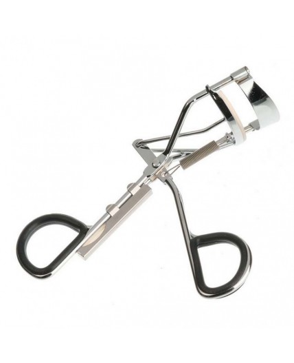 Zinger Зажим для ресниц металлический с резиновыми ручками / Classic EYE-111, серебристый