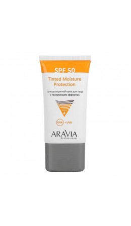 Aravia Солнцезащитный крем для лица с тонирующим эффектом / Tinted Moisture Protection SPF-50, 50 мл