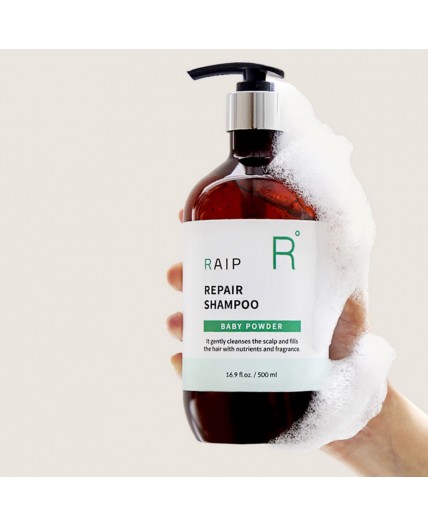 RAIP Восстанавливающий шампунь для волос с ароматом детской пудры / Repair Shampoo Baby Powder, 500 мл