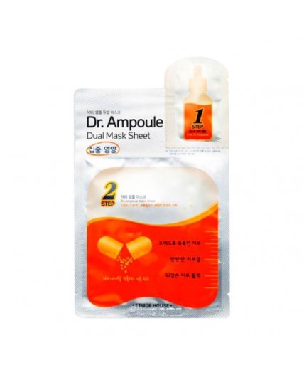 Etude Маска тканевая двухфазная / Dr. Ampoule Dual Mask Sheet, 24 мл