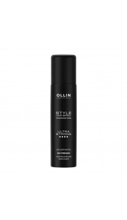 Ollin Лак для волос ультрасильной фиксации без отдушки / Style Hair Spray Fragnance Free Ultra Strong, 75 мл