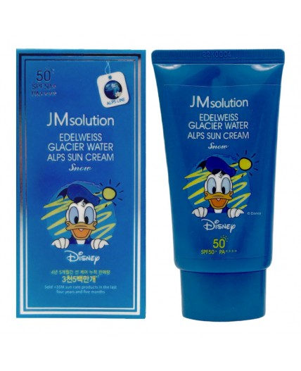 Jmsolution Охлаждающий солнцезащитный крем / Edelweiss Glacier Water Alps Moist Suncream Snow SPF50+/PA++++ Disney Donald Duck, 50 мл