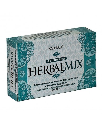 Aasha Herbals Аюрведическое мыло с глицерином и маслом дурвади Herbalmix, 75 г