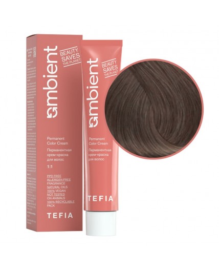 TEFIA  Ambient 7.01 Перманентная крем-краска для волос / Блондин натуральный пепельный, 60 мл