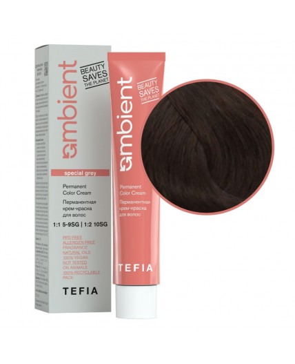 TEFIA  Ambient 6.880 Перманентная крем-краска для волос / Темный блондин интенсивный коричневый для седых волос, 60 мл