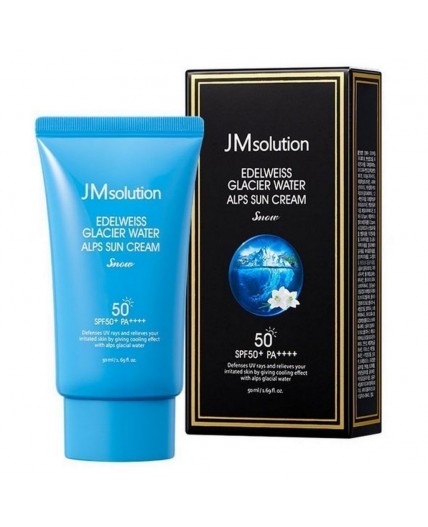 Jmsolution Охлаждающий солнцезащитный крем / Edelweiss Glacier Water Alps Moist Suncream Snow SPF50+/PA++++, 50 мл