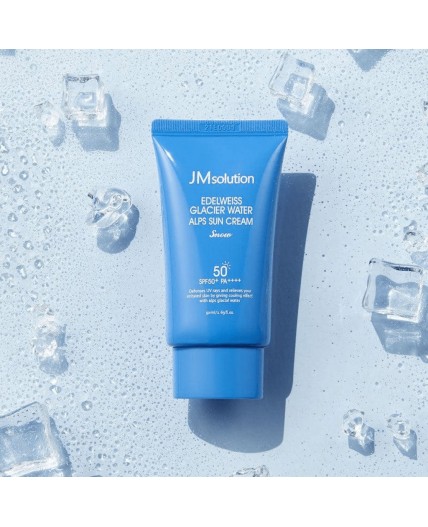 Jmsolution Охлаждающий солнцезащитный крем / Edelweiss Glacier Water Alps Moist Suncream Snow SPF50+/PA++++, 50 мл