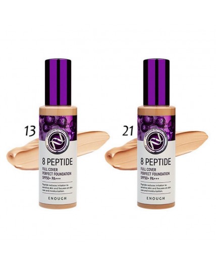 Enough Тональная основа с пептидами №13 / 8 Peptide Full Cover Perfect Foundation SPF 50, 100 мл