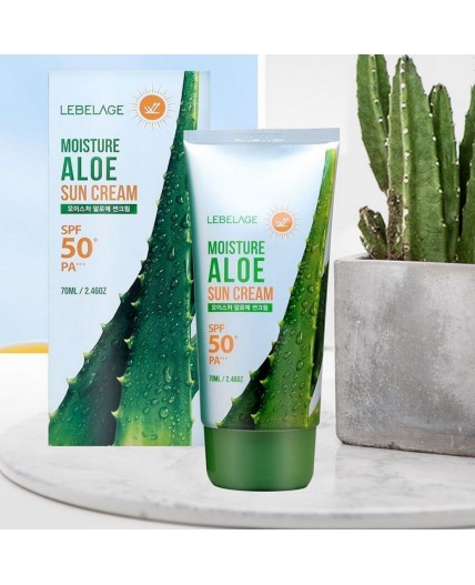 Lebelage Солнцезащитный крем для лица с экстрактом алоэ / Moisture Aloe Sun Cream SPF50+PA+, 70 мл