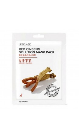 Lebelage Маска тканевая с красным женьшенем / Red Ginseng Solution Mask Pack, 25 г