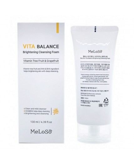 MeLoSo Очищающая пенка для лица с витаминами / Vita Balance Brightening Cleansing Gel Foam, 130 мл