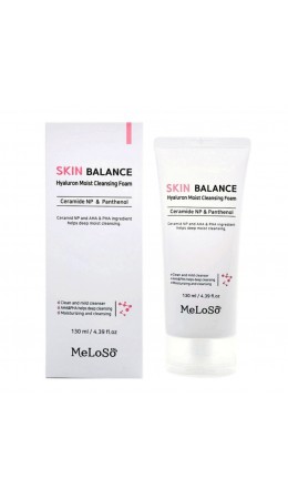 MeLoSo Очищающая пенка для лица с церамидами и пантенолом / Skin Balance Hyaluron Moist Cleansing Foam, 130 мл