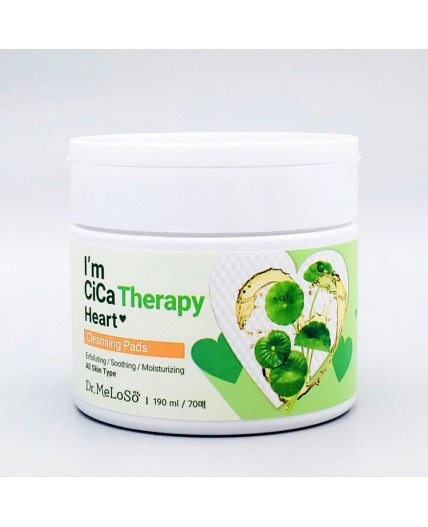 Dr.MeLoSo Очищающие пэды с экстрактом центеллы / Im Cica Therapy Heart Cleansing Pads, 190 мл