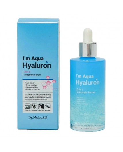 Dr.MeLoSo Ампульная сыворотка для лица с гиалуроновой кислотой / Im Aqua Hyaluron 3 In 1 Ampoule Serum, 100 мл