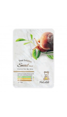 MeLoSo Тканевая маска для лица с экстрактом муцина улитки / Total Solution Snail Mask, 25 г