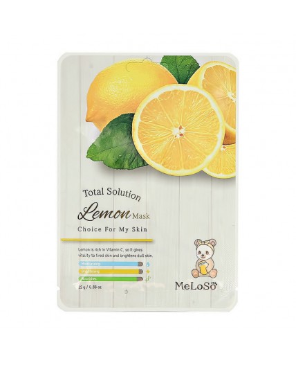 MeLoSo Тканевая маска для лица с экстрактом лимона / Total Solution Lemon Mask, 25 г