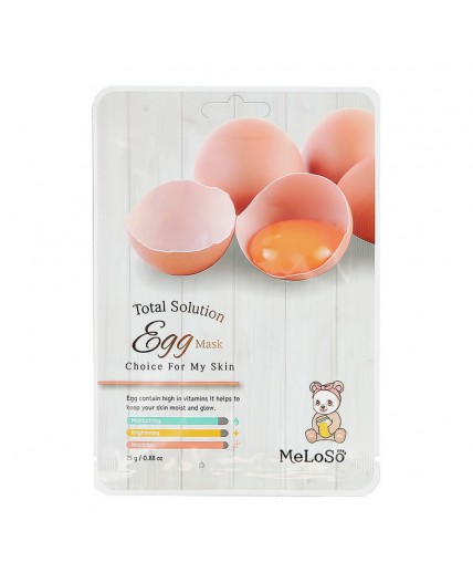 MeLoSo Тканевая маска для лица с яичным альбумином / Total Solution Egg Mask, 25 г