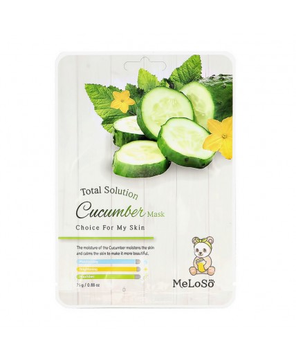 MeLoSo Тканевая маска для лица с экстрактом огурца / Total Solution Cucumber Mask, 25 г