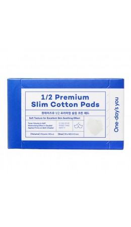 One-day's You Тонкие хлопковые пэды для тонера / Premium Slim Cotton Pads 1/2, 20 шт.