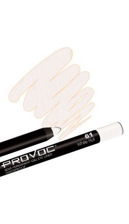 Provoc Гелевый карандаш-подводка для глаз водостойкий / Semi Permanent Gel Eye Liner №61 White Hot, белый матовый