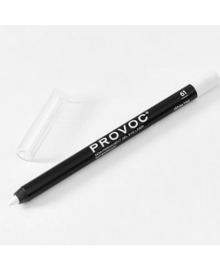 Provoc Гелевый карандаш-подводка для глаз водостойкий / Semi Permanent Gel Eye Liner №61 White Hot, белый матовый