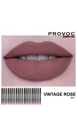 Provoc Гелевый карандаш-подводка для губ водостойкий / Semi Permanent Gel Eye Liner Filler №17 Vintage Rose, коричнево-малиновый