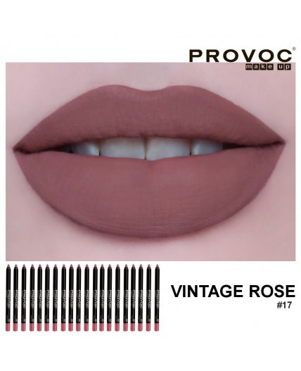 Provoc Гелевый карандаш-подводка для губ водостойкий / Semi Permanent Gel Eye Liner Filler №17 Vintage Rose, коричнево-малиновый