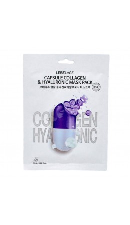 Lebelage Тканевая маска для лица c коллагеном и гиалуроновой кислотой / Capsule Collagen & Hyaluronic Mask Pack, 25 мл