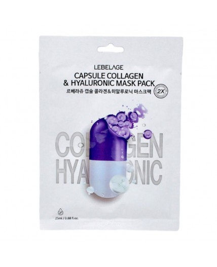 Lebelage Тканевая маска для лица c коллагеном и гиалуроновой кислотой / Capsule Collagen & Hyaluronic Mask Pack, 25 мл