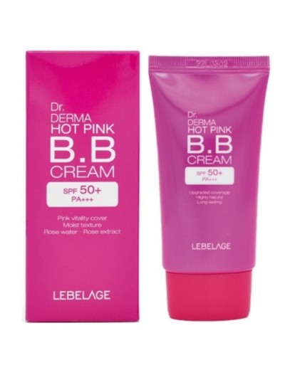 Lebelage BB-крем увлажняющий с экстрактом розы / Dr. Derma Hot Pink BB Cream Spf 50+ Pa+++, 30 мл