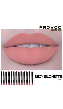 Provoc Гелевая подводка в карандаше для губ, №35 / Semi-Permanent Gel Lip Liner, Sexy Silohette