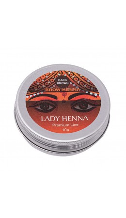 Lady Henna Краска для бровей на основе хны / Premium Line, тёмно-коричневая, 10 г