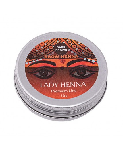 Lady Henna Краска для бровей на основе хны / Premium Line, тёмно-коричневая, 10 г