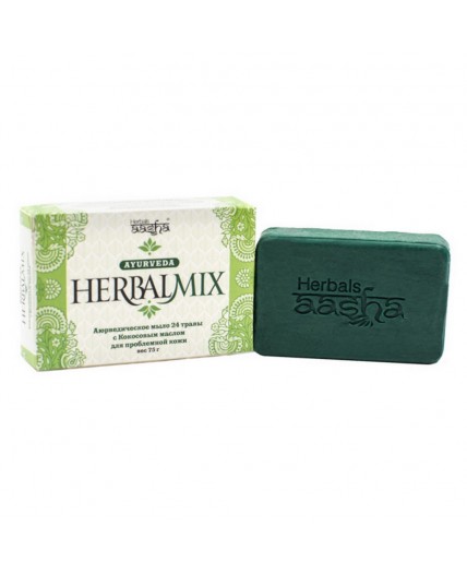 Aasha Herbals Мыло косметическое с кокосовым маслом Herbalmix, 75 г