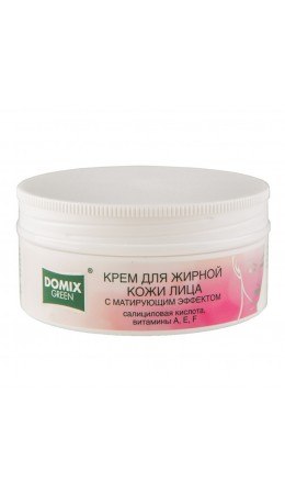 Domix Green Крем для жирной кожи лица с матирующим эффектом с салициловой кислотой, витаминами A, E, F, 75 мл