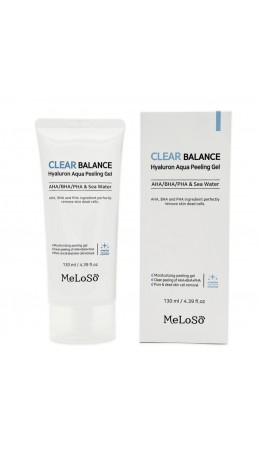 MeLoSo Пилинг-гель для лица с AHA/BHA/PHA кислотами и морской водой / Clear Balance Hyaluron Aqua Peeling Gel, 130 мл