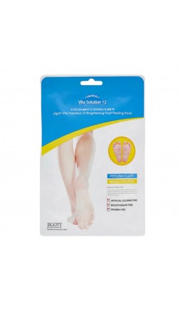 Jigott Отшелушивающие пилинг-носочки с осветляющим эффектом / Vita Solution 12 Brightening Foot Peeling Pack, 30 мл