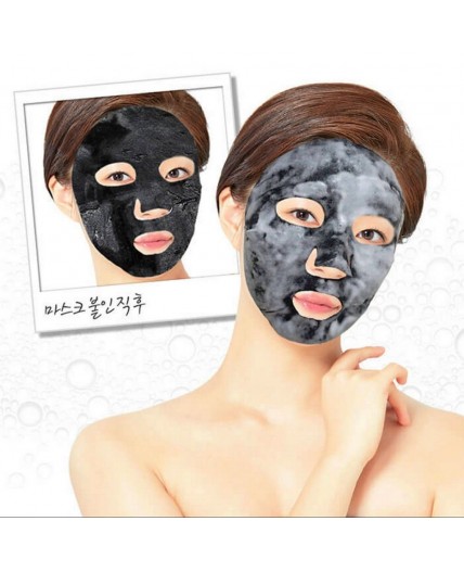 Elizavecca Маска пузырьковая для лица с порошком чёрного угля / Black Solution Bubble Serum Mask Pack, 28 мл