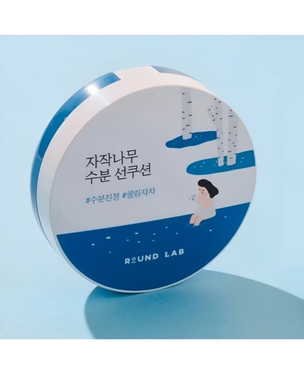 ROUND LAB Солнцезащитный крем-кушон для лица с березовым соком / Birch Juice Moisturizing Sun Cushion SPF50+ PA++++, 15 г