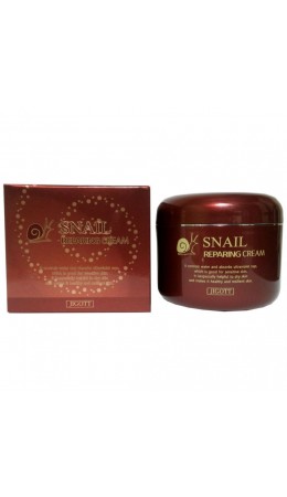 Jigott  Восстанавливающий крем для лица с муцином улитки / Snail Reparing Cream, 100 мл