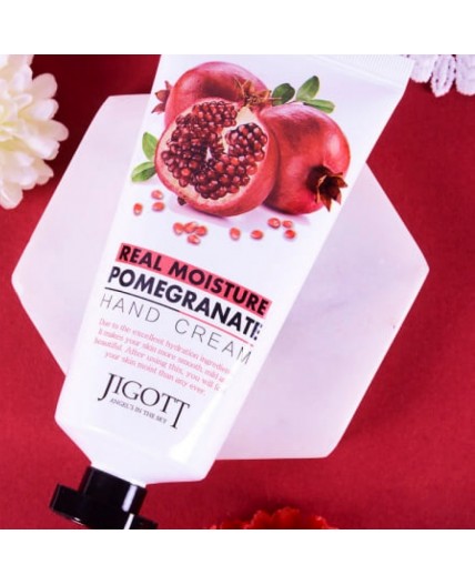 Jigott Крем для рук с экстрактом граната / Real Moisture Pomegranate Hand Cream, 100 мл