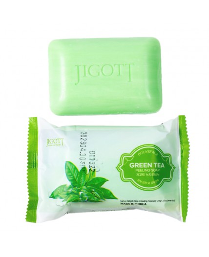 Jigott Мыло-скраб для лица и тела с экстрактом зеленого чая / Green Tea Scrub Soap, 150 г