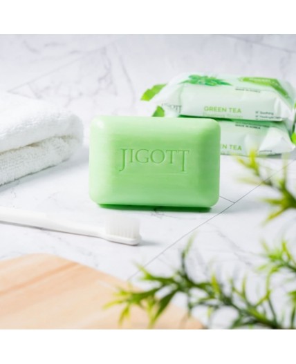 Jigott Мыло-скраб для лица и тела с экстрактом зеленого чая / Green Tea Scrub Soap, 150 г