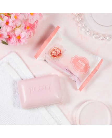 Jigott Мыло-скраб для лица и тела с экстрактом розы / Rose Scrub Soap, 150 г