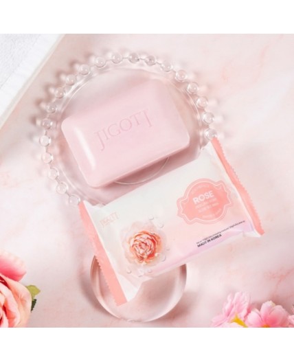 Jigott Мыло-скраб для лица и тела с экстрактом розы / Rose Scrub Soap, 150 г