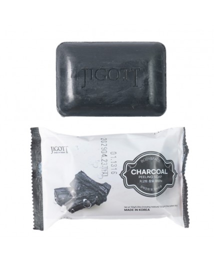 Jigott Мыло-скраб для лица и тела с древесным углем / Charcoal Scrub Soap, 150 г