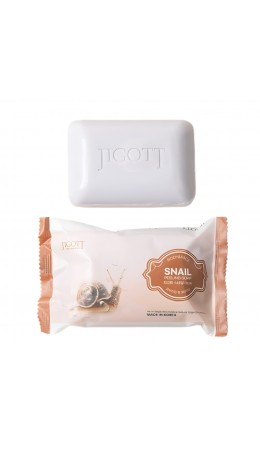 Jigott Мыло-скраб для лица и тела с экстрактом улитки / Snail Scrub Soap, 150 г