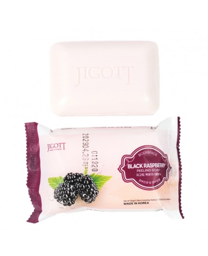 Jigott Мыло-скраб для лица и тела с экстрактом ежевики / Black Raspberry Scrub Soap, 150 г