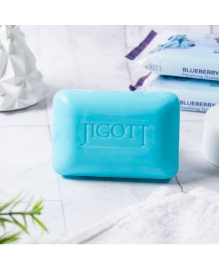 Jigott Мыло-скраб для лица и тела с экстрактом черники / Blueberry Scrub Soap, 150 г